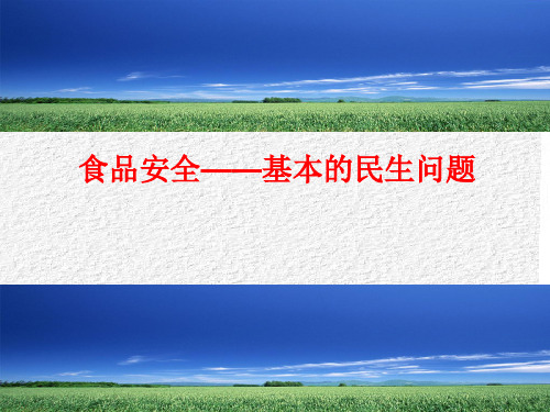 食品安全-基本的民生问题