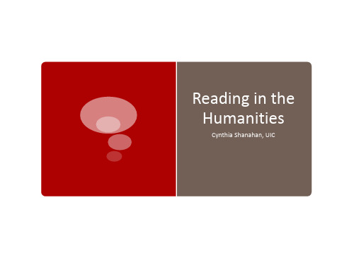 Reading in the Humanities