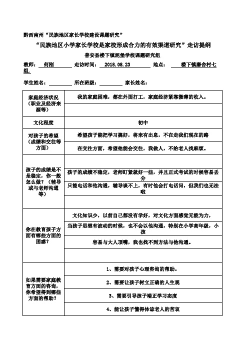 走访提纲