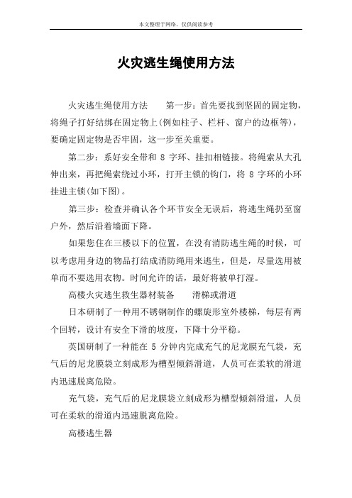 火灾逃生绳使用方法