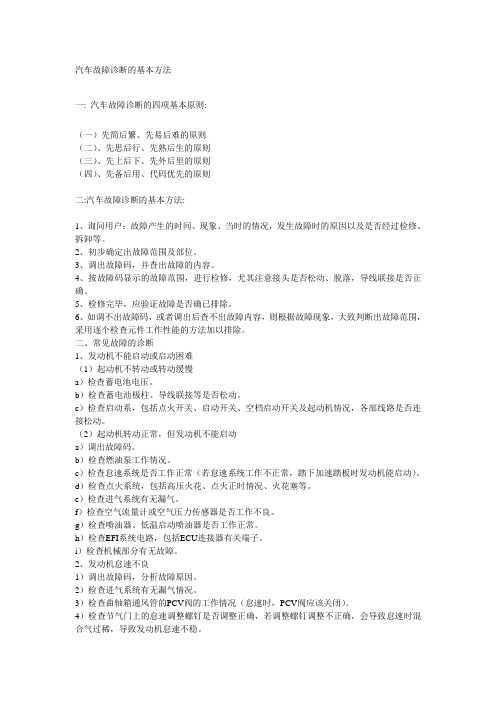 汽车故障诊断的基本方法