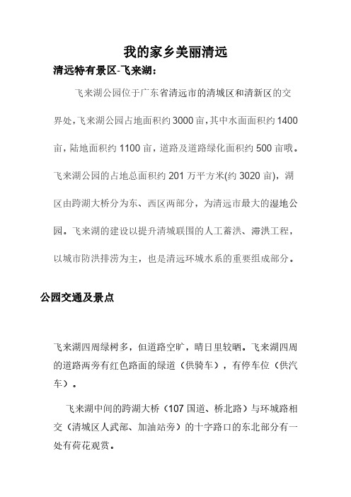 我的美丽家乡清远