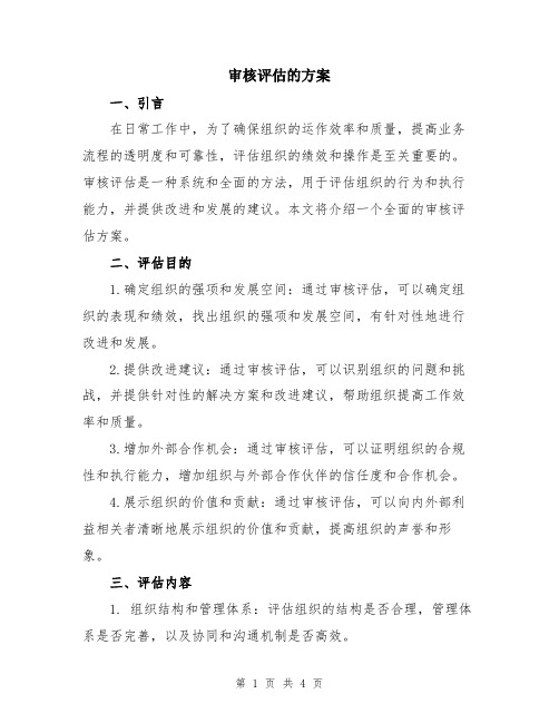 审核评估的方案