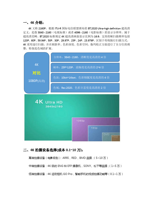 4K超高清视频制作方案
