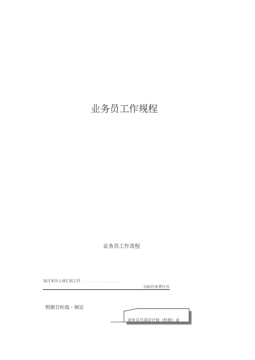 2020年(工作规范)针对业务员的工作手册