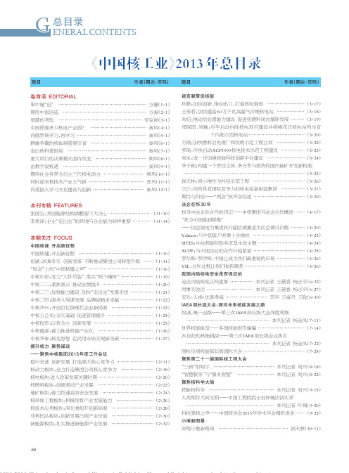 _中国核工业_2013年总目录_