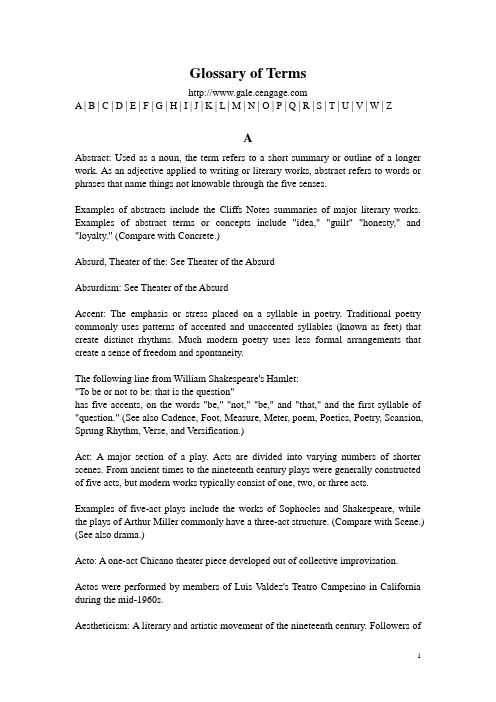 Glossary_of_Terms_英语文学术语解释