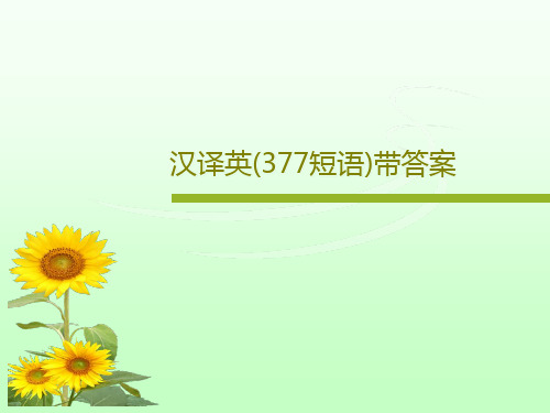 汉译英(377短语)带答案110页PPT