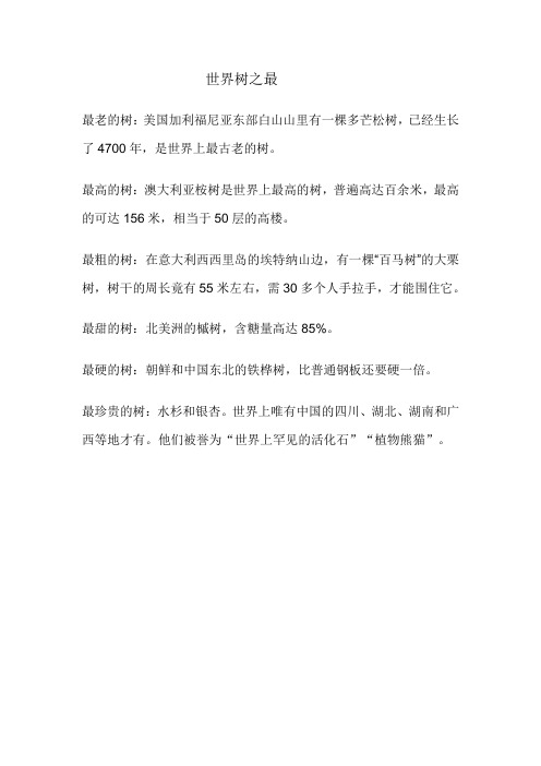 世界树之最