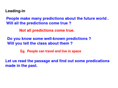 高一英语Life in the Future课件2(PPT)3-3