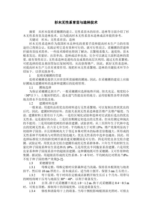 杉木无性系育苗与造林技术