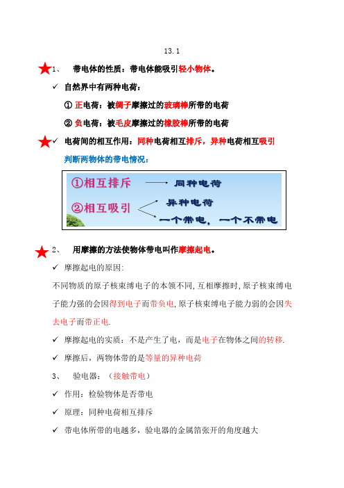 电流和电路 知识点 