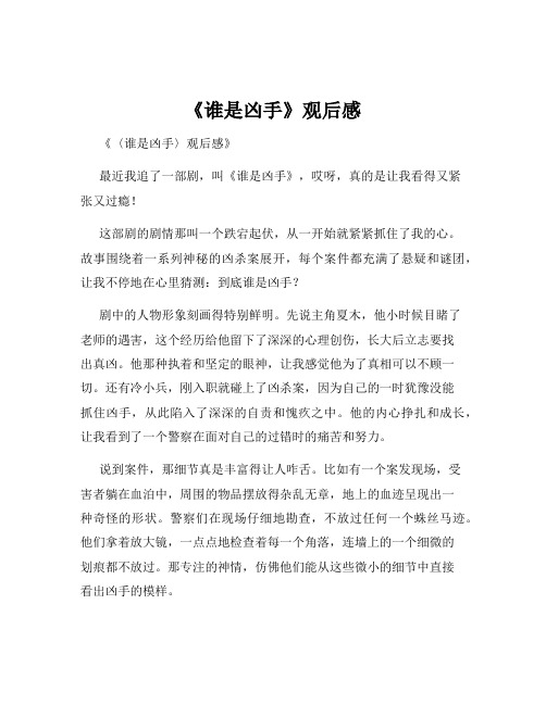 《谁是凶手》观后感