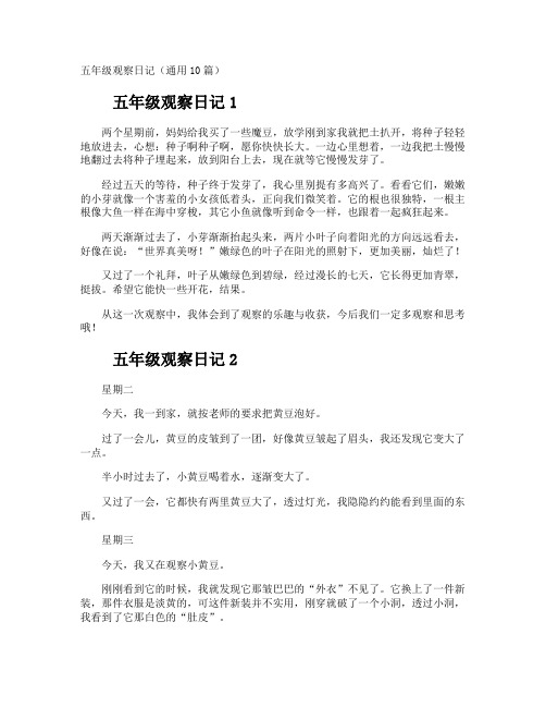 五年级观察日记