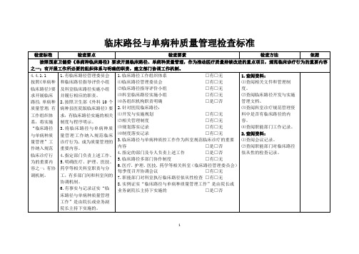 临床路径与单病种质量管理检查标准(修)