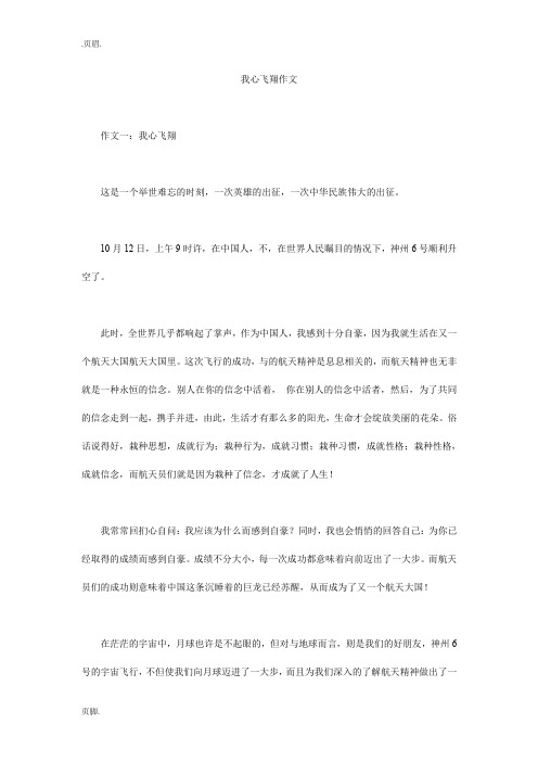 我心飞翔作文