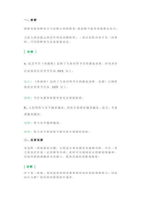 公务员考试 20.论证推理之“削弱论证方式”
