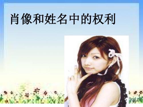肖像和姓名中的权利PPT课件