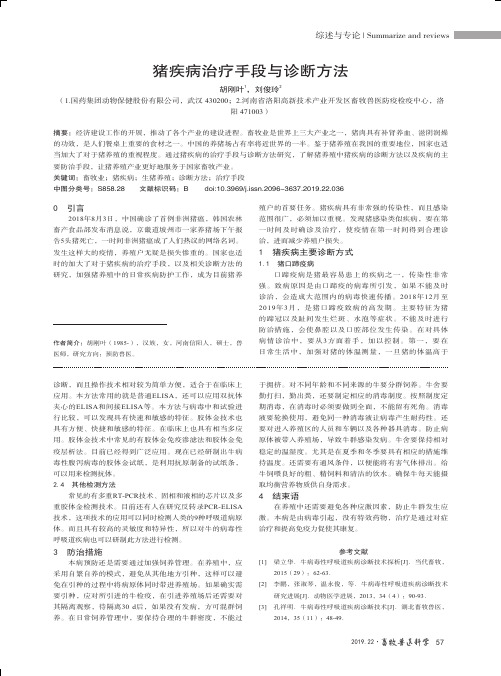 猪疾病治疗手段与诊断方法