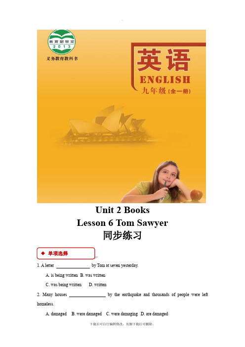 北师大版英语九年级全册【同步练习】Unit 2 Lesson 6