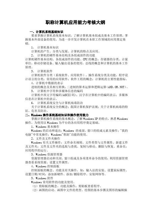 职称信息技术应用能力考核大纲