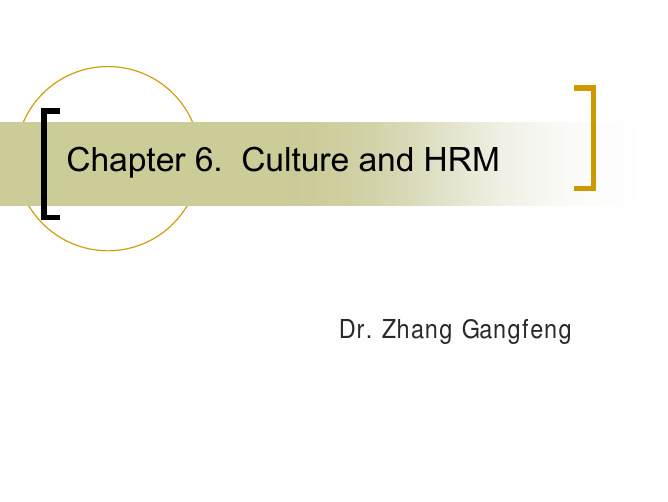 浙江大学跨文化管理张刚峰老师课件 Chapter_6_Culture_and_HRM