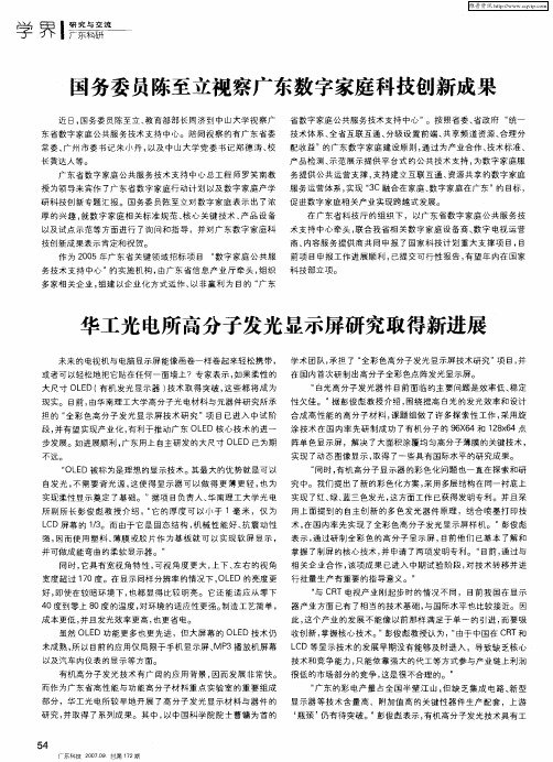 华工光电所高分子发光显示屏研究取得新进展