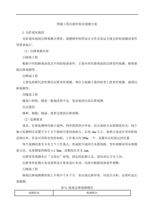 铁路工程沉降控制及观测方案