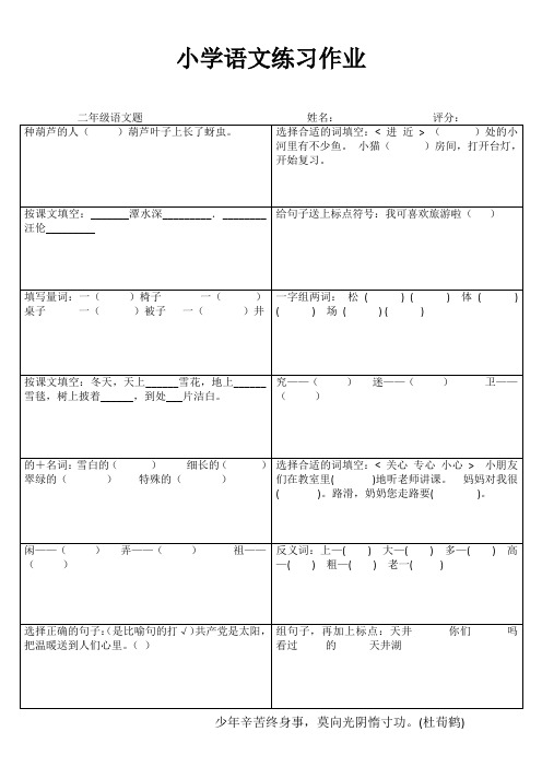 小学二年级语文精题选做VIII (61)