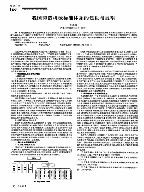 我国铸造机械标准体系的建设与展望