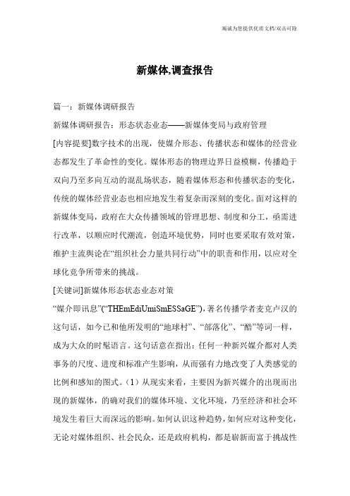 新媒体,调查报告