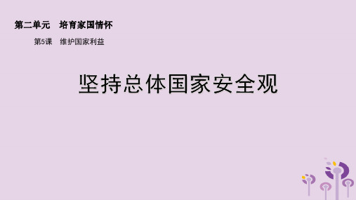 九年级道德与法治上册第二单元培育家国情怀第5课维护国家利益第2框坚持总体国家安全观课件苏教版