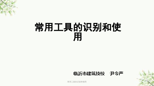 常用工具的识别和使用课件