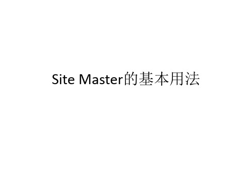 Site Master使用说明