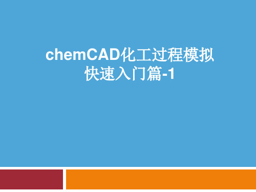 chemCAD课件资料