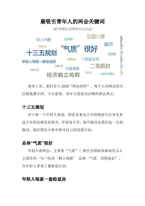 最吸引青年人的两会关键词word格式