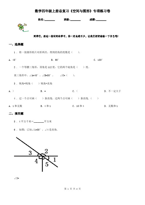 数学四年级上册总复习《空间与图形》专项练习卷