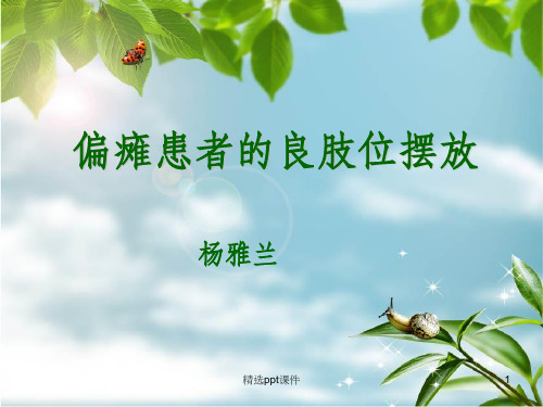 偏瘫患者的良肢位摆放ppt课件