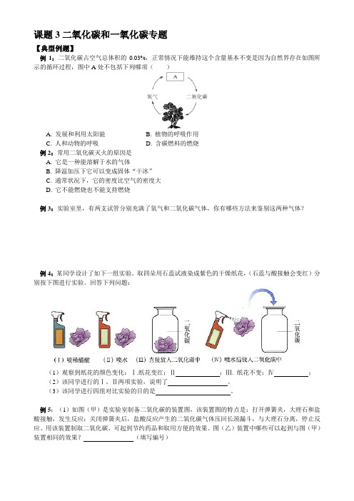 (完整word版)二氧化碳和一氧化碳专题练习题