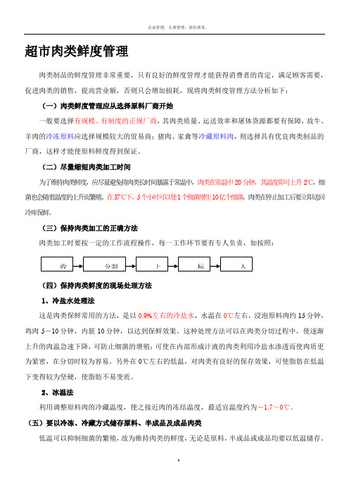 超市肉类鲜度管理