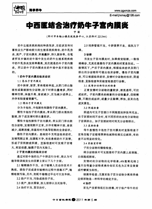 中西医结合治疗奶牛子宫内膜炎