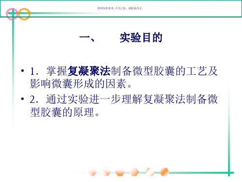 药剂实验微型胶囊制备