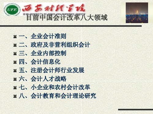 目前中国会计改革八大领域