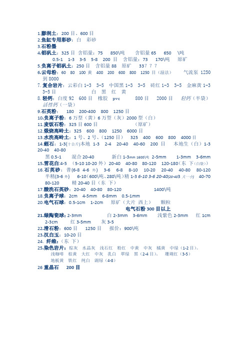 货物清单