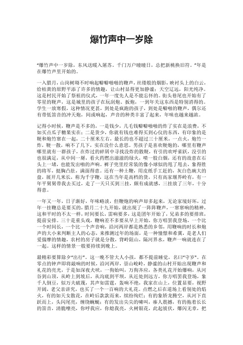 爆竹声中一岁除