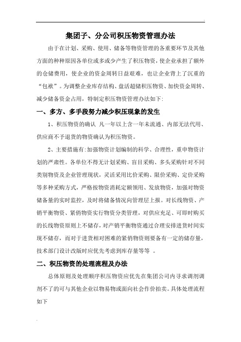 公司积压物资处理方法及流程