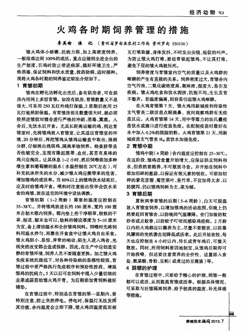 火鸡各时期饲养管理的措施