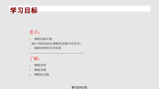 生理心理学 睡眠与觉醒PPT课件