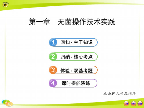版高中生物全程复习方略配套课件(苏教版)：选修1.1无菌操作技术实践