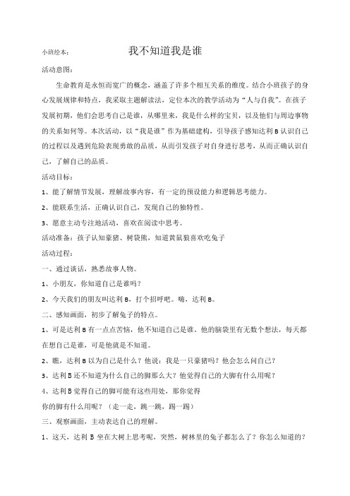 生命教育  小班《我不知道我是谁》